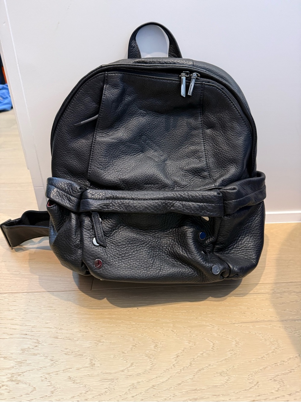 Hammitt Hunter Black Pebbled Leather Backpack